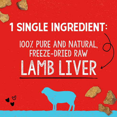 Stella & Chewy's Freeze-Dried Raw Single Ingredient Lamb Liver Treats, 3 oz. Bag...