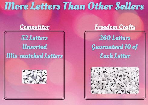 6000pcs - Clay Beads - More Letters - Polymer Clay Beads for Jewelry Making Kit with Extra Letter Beads - Freedom Crafts - Heishi Beads Kit - Flat...