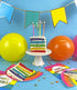 Talking Tables RAIN Happy Birthday Rainbow Shaped Plates Party Decorations, Pack of 12, Width 24cm, 9", Gold Foil and Mixed Colors...