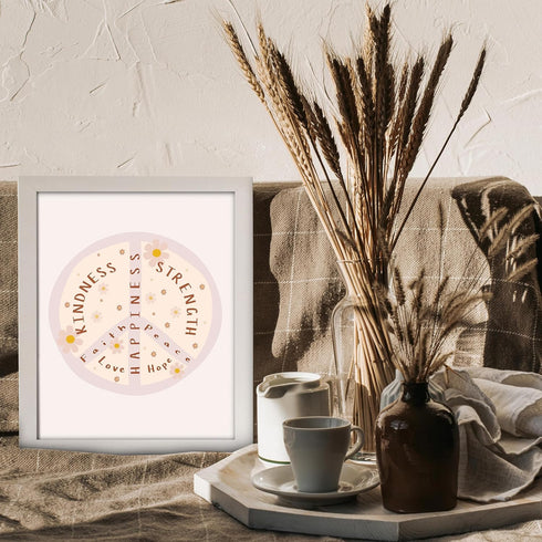 Posterizer 1 pcs-encouraging self love peace sign-girly aesthetic-Girls room art-Motivational & Inspirational Art-Gift for Daughter, Son, Kids- UN...