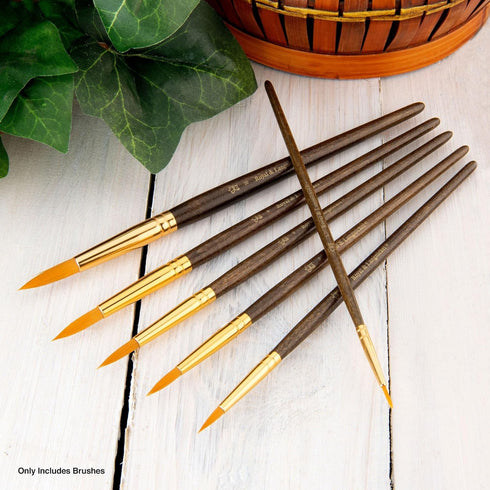 Royal & Langnickel Royal Zip N' Close Gold Taklon Round 6-Piece Brush Set...