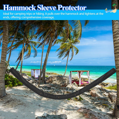 Extra Long Waterproof Hammock Sleeve Protector 16 ft Lightweight and Compact Camping Hammock Storage and Cover, Black (Cover Only)...