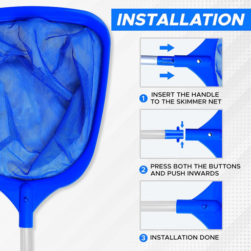 EcoNour Skimmer Net with Pole | Efficient Pool Cleaning Solution Debris Removal | Complete Pool Maintenance Tool for Crystal-Clear Water and Enjoy...