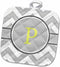 3D Rose Grey and White Chevron with Yellow Monogram Initial P Pot Holder, 8 x 8, Multiple Color...