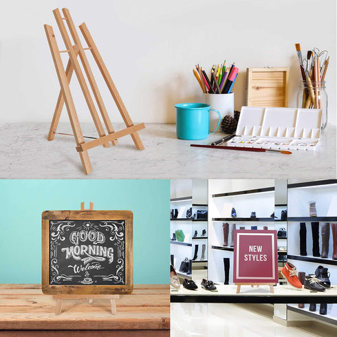 US Art Supply 14 inch Tall Medium Tabletop Display A-Frame Easel (1-Each), Accommodates canvas art up to 12" high...
