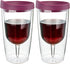 Southern Homewares 10oz Merlot Red Lid Wine Tumbler, 2-Pack – Insulated Double Wall Acrylic with See-Through Cup...