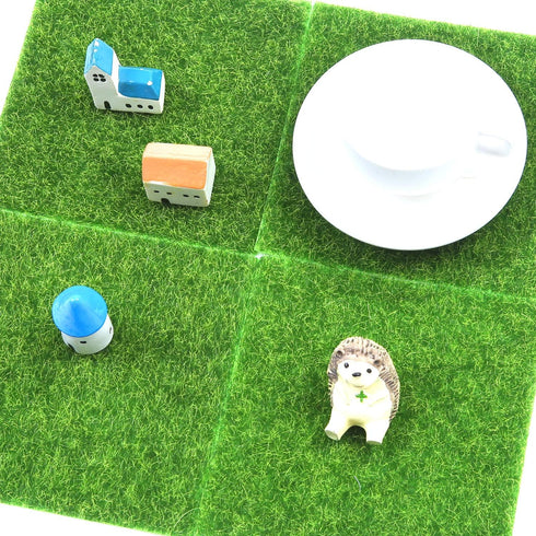 Elcoho 10 Pieces Fake Grass for Crafts Fairy Garden Grass 6 x 6 Inches Artificial Garden Grass for Miniature Ornament Garden Dollhouse DIY Decorat...
