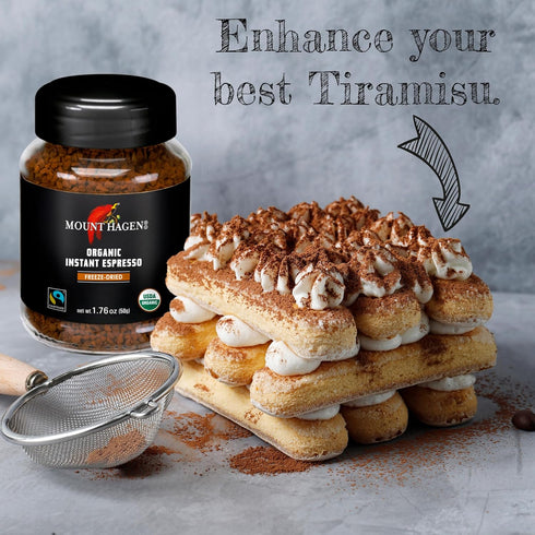 Mount Hagen Instant Espresso Ground Coffee, Eco-friendly Organic Espresso Coffee Made From Medium Roast Arabica Beans, Freeze Dried Instant Coffee...