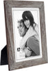 Malden International Designs Linear Rustic Wood Picture Frame, 5x7, Rough Gray...