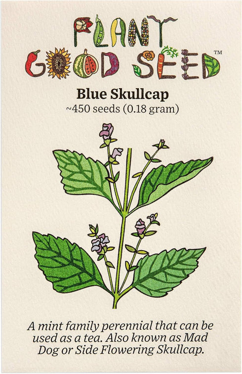 Plant Good Seed Organic Blue Skullcap Seeds - Pack of 450, Heirloom Seeds for Planting Herbs, Flowers - Gardening Supplies, Herb Garden, Flower Se...
