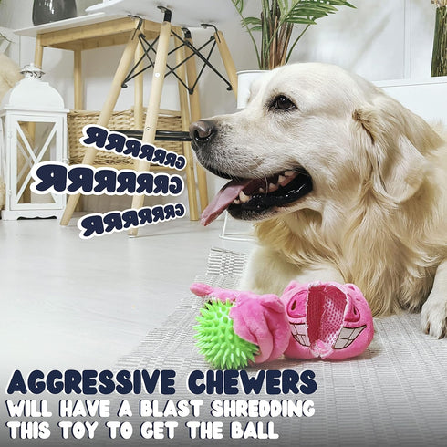 Dog Toys for Aggressive Chewers (3in1) - Squeaky Dog Toys Interactive - Dog Toys for Medium Dogs, Large & Small Breeds - Puppy Teething Chew Dog T...