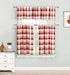 Home Maison - Kingsville Country Plaid Gingham Checkered Kitchen Tier & Valance Set | Small Window Curtain for Cafe, Bath, Laundry, Bedroom - (Red...