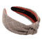 Brown Women's Headbands - Non-Slip Plaid Knotted Headband with Unique Top Knot Design...