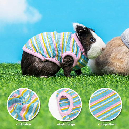 Guinea Pig Clothes - 2 Pack Cute Small Animal Vest Clothes for Rat Rabbit Chinchila ferret Kitten Chihuahua MiniDogs - Soft Breathable T-Shirt Pet...