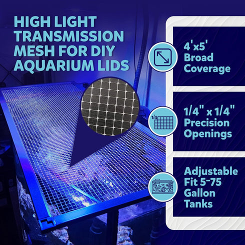 Clear Mesh Netting Material - 4'x5' - Plastic Mesh Screen Netting for Fish Aquarium Screen Top Cover - Aquarium Mesh Top - Aquarium Mesh Screen (4...
