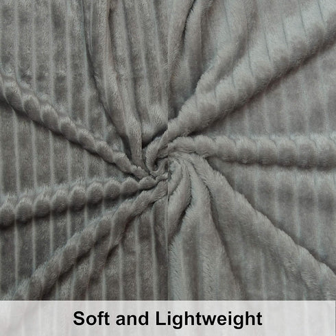NTBAY Flannel Fuzzy Toddler Blanket, Fluffy Warm and Lightweight Reversible Stripes Design Baby Plush Blanket, 30x40 Inches, Grey...
