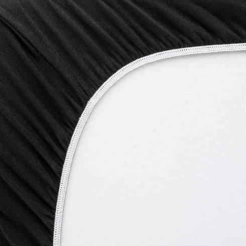 SheetWorld Fitted 100% Cotton Jersey Pack N Play Sheet Fits Graco 27 x 39, Solid Black, Made in USA...