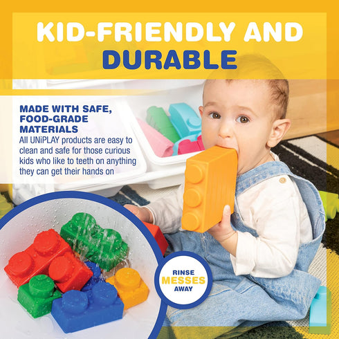 UNiPLAY Truck and Trailer Set, Building Block Truck for Cognitive Development, Motor Skills, Sensory Learning, Educational Toy for 3 Years Old and...