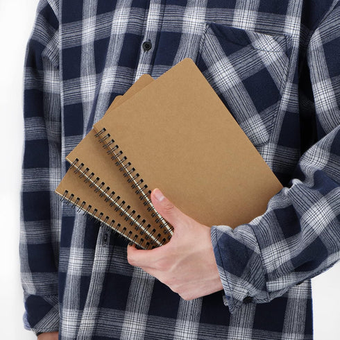 EUSOAR Hard Cover Spiral Notebook, A5 3Pack 5.5"x8.3" 120 Pages Graph Spiral Notebook Journals, Wirebound Journal Sketch Notebook for Math and Sci...