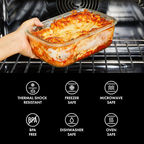 OXO Good Grips 3.5 Cup Smart Seal Airtight Glass Rectangle Food Storage Container...