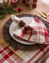 DII Orchard Plaid Collection Linen Tabletop Essentials, Napkin Set, 20x20, Taupe/Red, 6 Piece...