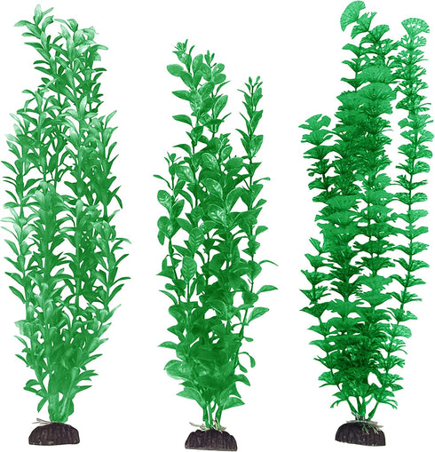 Penn-Plax Aqua-Plants Plastic Aquarium 3 Piece Plant Bundle – Realistic Appearance and Gentle Texture – Green – 16” Height...
