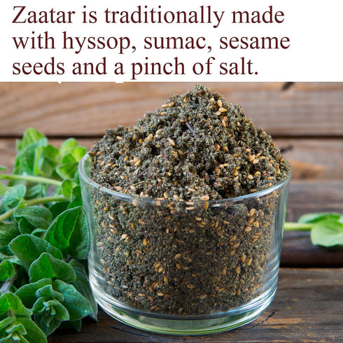 The Spice Way - Real Zaatar with Hyssop spice blend | 4 oz | (No Thyme that is used as an hyssop substitute). With sumac. No Additives, No Perserv...