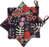 CUSHYSTORE Canvas Pot Holder Oven Pads Potholders Navy Blue for Cooking Kitchen 7.75", 2 Pack (Exotic Flower)...