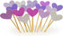 Cupcake Toppers 30Pcs Set, GUCUJI Funny Purple Heart DIY Glitter Mini Birthday Cake Snack Decorations Picks Suppliers Party Accessories for Weddin...