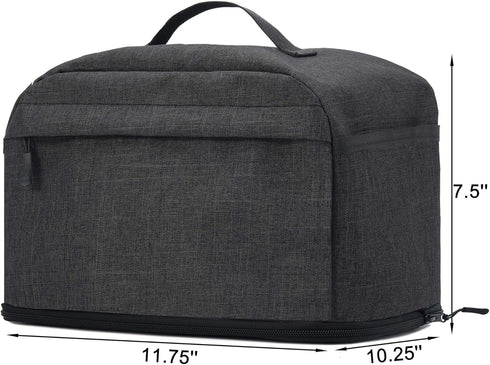 VOSDANS 4 Slice Toaster Cover with Removable Bottom 2-in-1 Toaster Bag with Pockets Toaster Storage Bag with Handle, Dust and Fingerprint Protecti...