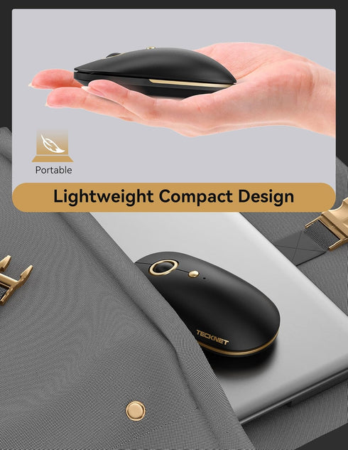 TECKNET Computer Mouse, Silent Mouse Wireless, 2.4Ghz USB-A Wireless Mouse, 4800 DPI Ambidextrous Quiet Click Mouse for Travel, Slim Portable Wire...