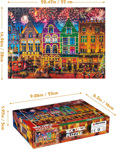 Tektalk Puzzles for Adults, 500 Piece Wooden Puzzle, Jigsaw Puzzles 500 Pieces for Teens & Adults - Bruges Belgium...