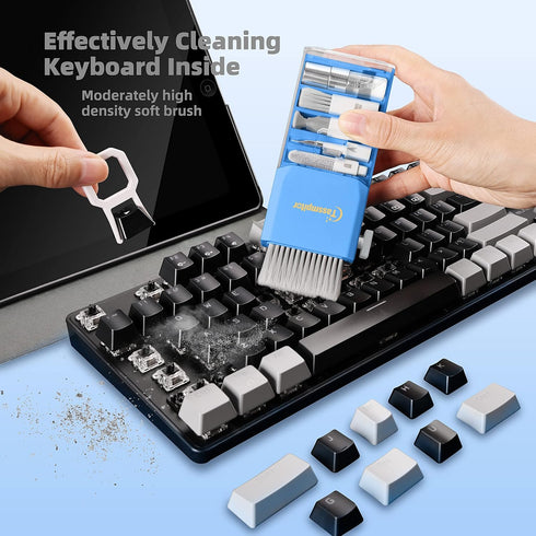 Electronics Screen Cleaner Repair Tool with 3 in 1 Earbud Cleaner Pen, Camera Lens Pen, Suit for iPad, iPhone, Cell Phone, Sky Blue...