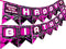 Gaming Party Happy Birthday Banner - Video Game Party Supplies - Game Truck Party Decorations - Gaming Pink...