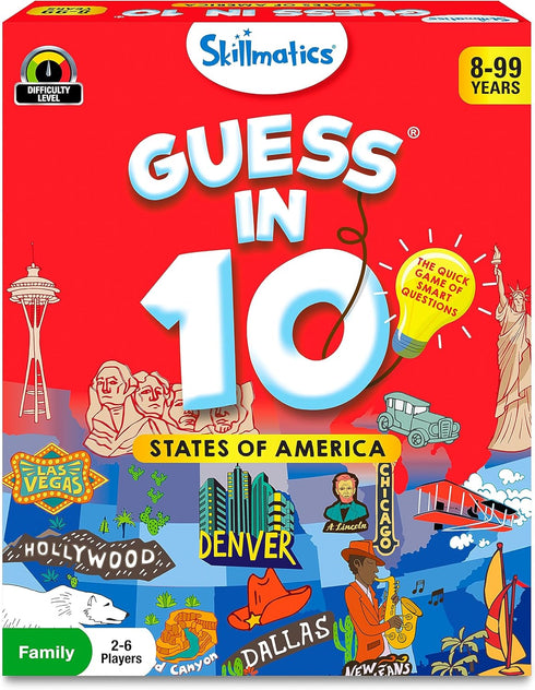 Skillmatics Card Game - Guess in 10 States of America, Educational Travel Toys for Boys, Girls, and Kids Who Love Board Games, Geography and Histo...