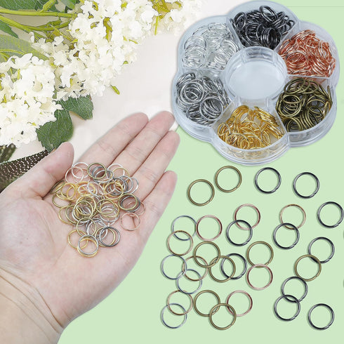 YAKA 420Pcs 12mm1Box 6 Colors Open Jump Ring,Ring Jewelry Keychain for Jewelry Making Accessories,1Pcc Jump Ring Open/Close Tool and 1Pcs Clear Bo...