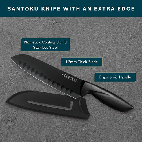 Home Hero 2 Pcs Santoku Knife with Sheath - High Carbon Stainless Steel Chopping Knife with Ergonomic Handle - Razor-Sharp Multi-Purpose Kitchen K...