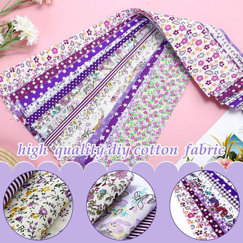 Kingdder 70 Pcs Floral Cotton Fabric Patchwork Roll 2.55 x 39.4 Inch Cotton Quilting Fabric Roll up Cotton Fabric Quilting Strips Precut Patchwork...