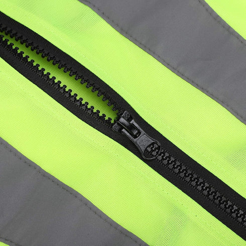 Pet Night Safety Clothing Glowing Jacket, Reflective Glowing Dog Vest Adjustable Soft Padded Vest Zipper Suit for Small, Medium, Large Dogs (L-Flu...