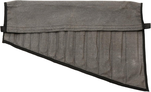 Wrench Pouch 14 Pockets Metric & Standard Wrench Organizer & Roll Up Pouch Hand Made 100% Dyed Cotton Duck Canvas Tool Bag - Washed Black/Grey...
