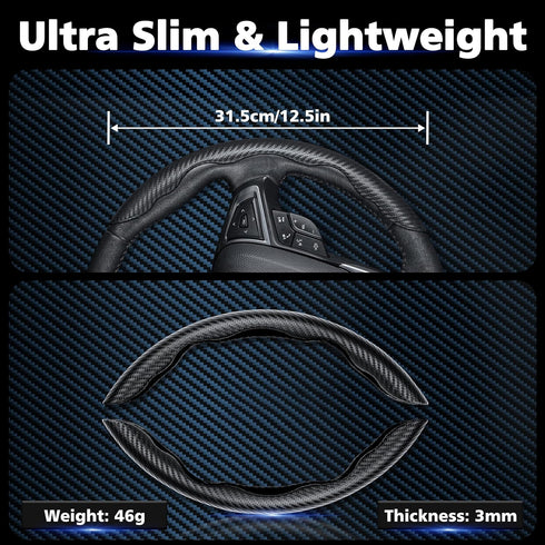 Azrra Car Steering Wheel Cover: Non-Slip Breathable Ergonomic Grip Black Carbon Fiber Steering Wheel Cover - Car Wheel Cover for Men/Women Univers...