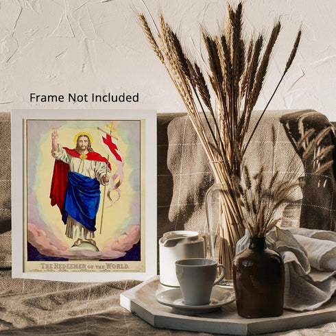Posterizer 1 pcs-The redeemer of the world 1874 painting poster-Religious Posters-Gifts for Christians -Decor for Church, Sunday School Classroom-...