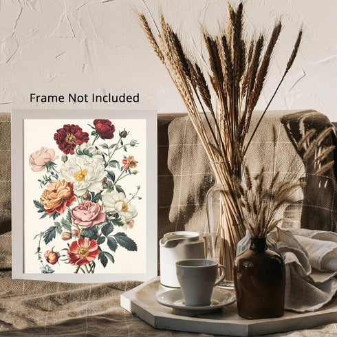 Posterizer 1 pcs-pink and red pretty chic flower design-Floral & Botanical Art-Abstract & Modern Art-Decor for Home & Office- UNFRAMED Wall Art...