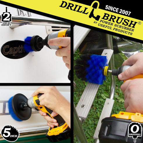 Kayak - Cleaning Supplies - Drill Brush - Boat Accessories - Hull, Deck, Fiberglass, Gel Coat, Carpet, Seats - Spin Brush Kit - Pond Scum, Oily Re...