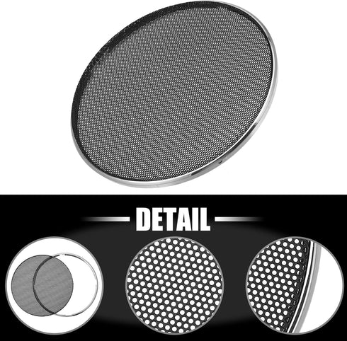X AUTOHAUX 2pcs 6.5 Inch Car Metal Audio Speaker Grill Cover Mesh Woofer Horn Guard Decorative Circle Grille Protector Silver Tone...