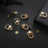 12 Pcs D Rings Rivets for Leather Purse 360 Degree Rotatable Stud Screw Metal Ring Head Buttons Ball Studs Rivets for Wallet Strap Shoes Accessori...