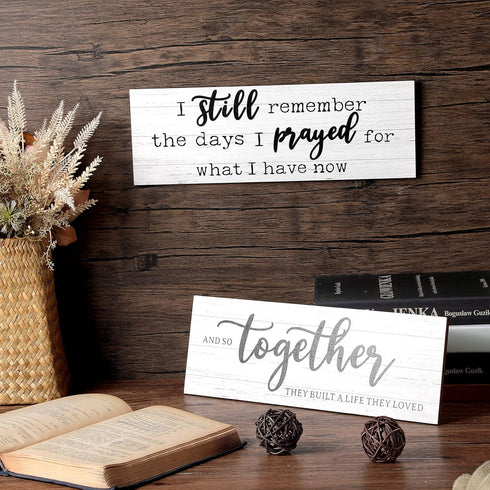 I Still Remember The Days I Prayed Modern Farmhouse Decor Rustic Wood Sign and So Together They Built a Life They Loved Rustic Wood Family Wooden ...