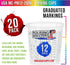 12 Ounce (350ml) Graduated Plastic Mixing Cups (Box of 20) - Use for Paint, Resin, Epoxy, Art, Kitchen, Cooking, Baking - Measurements in OZ. and ...