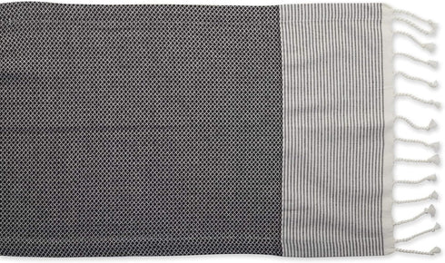 DII Bordered Dobby Woven Table Runner, 15 x 72, Black, 1 Piece...