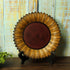 CVHOMEDECO. Sunflower Shape Plate Primitives Rustic Display Wooden Plate Home and Office Décor Art, 11 Inch (Mustard Plate Only)...